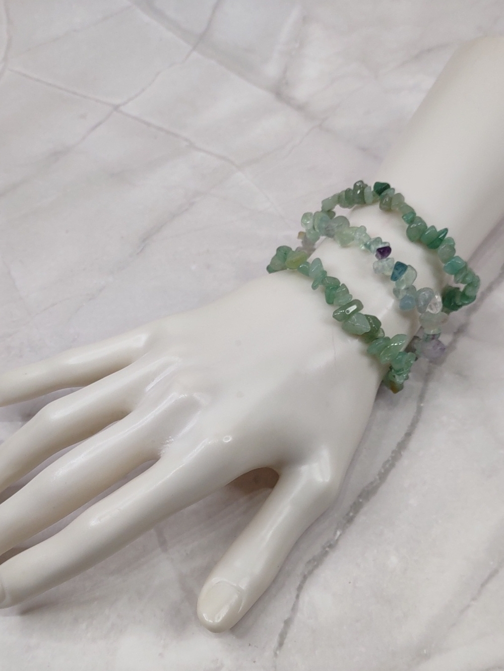Artisan Crafted Semi-Precious Nugget Stretch Bracelet 3 Pc Set